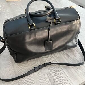 Saint Laurent Black Leather Duffel Bag